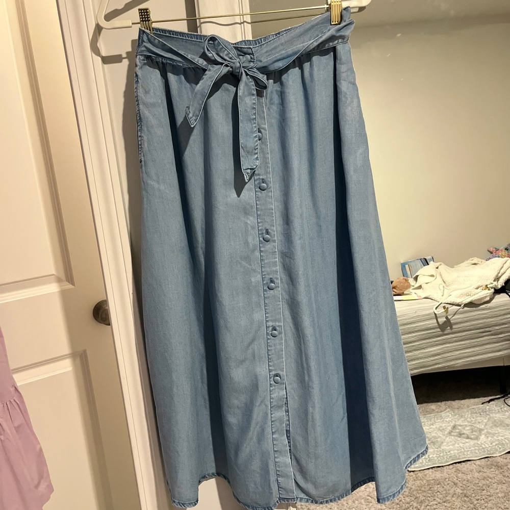 H&M Midi/Maxi Skirt with Tie Waist Sz M